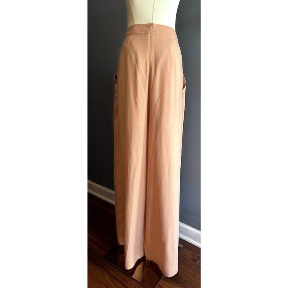 THE CLOTHING COMPANY pleated peach wide leg trousers Size Medium - Picture 6 of 7